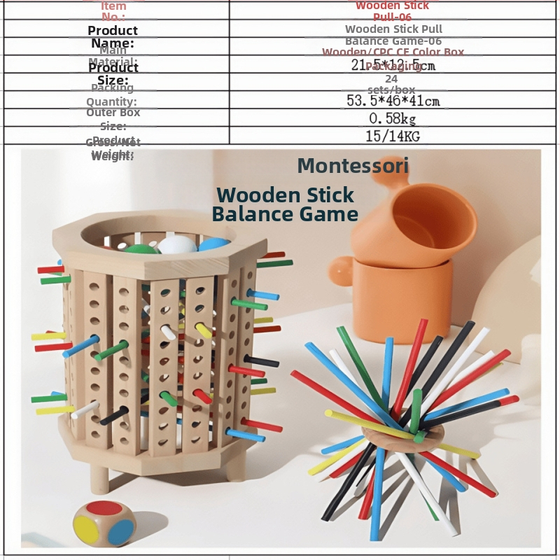 Tarpvalstybiniai vaikų medinių pagaliukų žaidimai kūdikiams, lavinamųjų kauliukų spalvos, tėvų ir vaikų interaktyvūs matematikos Montessori mediniai žaislai