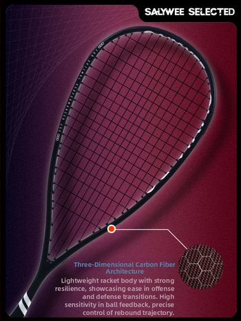 „Salywee“ patobulinta visiškai anglies pluošto profesionali skvošo raketė „Olivia 2.0“ integruota itin lengva 155 ± 5 g