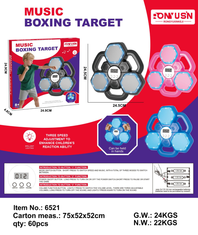Rütmimuusika poksiseina sihtmärk Kodune laste poksitreener Dekompressiooniharjutus Nutikas Bluetooth-elektrooniline poksimasin