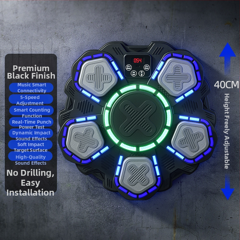 Rütmimuusika poksiseina sihtmärk Kodune laste poksitreener Dekompressiooniharjutus Nutikas Bluetooth-elektrooniline poksimasin