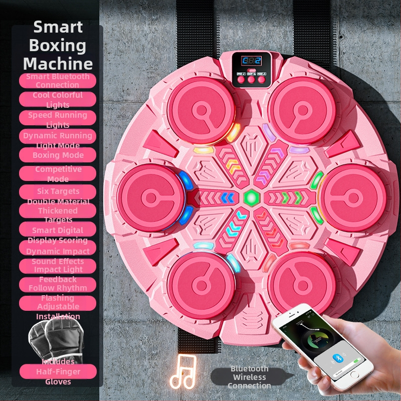 Rütmimuusika poksiseina sihtmärk Kodune laste poksitreener Dekompressiooniharjutus Nutikas Bluetooth-elektrooniline poksimasin