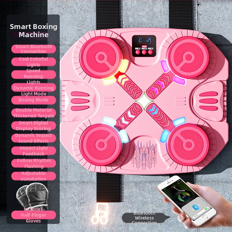Rütmimuusika poksiseina sihtmärk Kodune laste poksitreener Dekompressiooniharjutus Nutikas Bluetooth-elektrooniline poksimasin