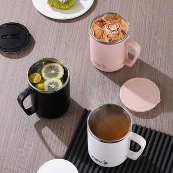 304 nerūdijančio plieno puodelis, dvigubo sluoksnio izoliuotas pieno puodelis, apsaugantis nuo kritimo, vandens puodelis su dangteliu, arbatos puodelis, biuro darbuotojo kavos puodelis