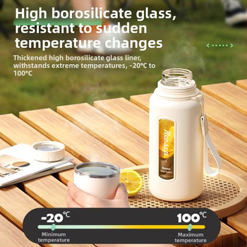 Γυάλινο ποτήρι νερού Enermei μεγάλης χωρητικότητας για κορίτσια, νέο τσάι διαχωρισμού νερού, φορητό καλοκαιρινό τσάι ανθεκτικό σε πτώσεις, ανθεκτικό σε υψηλές θερμοκρασίες