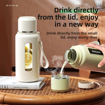 Γυάλινο ποτήρι νερού Enermei μεγάλης χωρητικότητας για κορίτσια, νέο τσάι διαχωρισμού νερού, φορητό καλοκαιρινό τσάι ανθεκτικό σε πτώσεις, ανθεκτικό σε υψηλές θερμοκρασίες