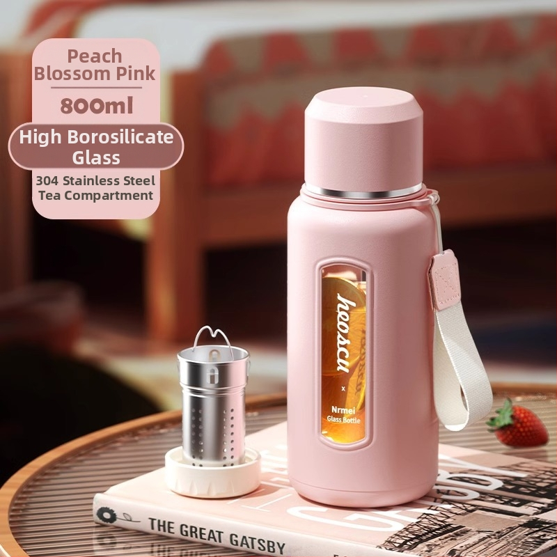 Γυάλινο ποτήρι νερού Enermei μεγάλης χωρητικότητας για κορίτσια, νέο τσάι διαχωρισμού νερού, φορητό καλοκαιρινό τσάι ανθεκτικό σε πτώσεις, ανθεκτικό σε υψηλές θερμοκρασίες