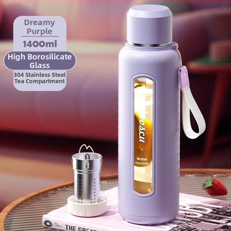 Γυάλινο ποτήρι νερού Enermei μεγάλης χωρητικότητας για κορίτσια, νέο τσάι διαχωρισμού νερού, φορητό καλοκαιρινό τσάι ανθεκτικό σε πτώσεις, ανθεκτικό σε υψηλές θερμοκρασίες