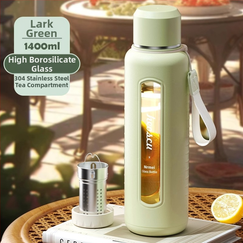 Γυάλινο ποτήρι νερού Enermei μεγάλης χωρητικότητας για κορίτσια, νέο τσάι διαχωρισμού νερού, φορητό καλοκαιρινό τσάι ανθεκτικό σε πτώσεις, ανθεκτικό σε υψηλές θερμοκρασίες