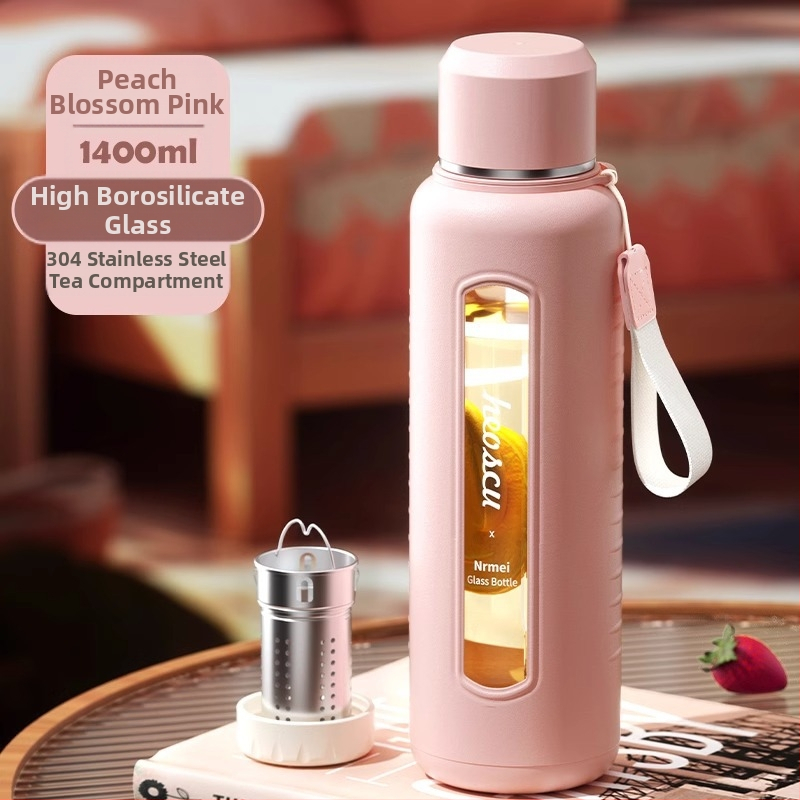 Γυάλινο ποτήρι νερού Enermei μεγάλης χωρητικότητας για κορίτσια, νέο τσάι διαχωρισμού νερού, φορητό καλοκαιρινό τσάι ανθεκτικό σε πτώσεις, ανθεκτικό σε υψηλές θερμοκρασίες