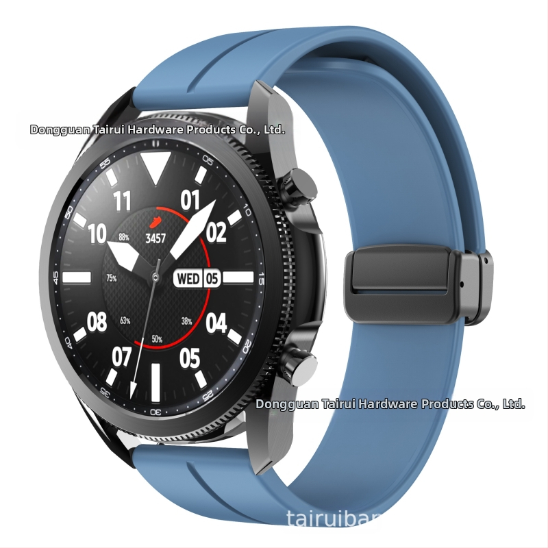 Vhodné pre silikónový remienok s magnetickou skladacou prackou 20/22 mm pre Samsung Watch 5/4/3 Huawei Gt3/2 Pro
