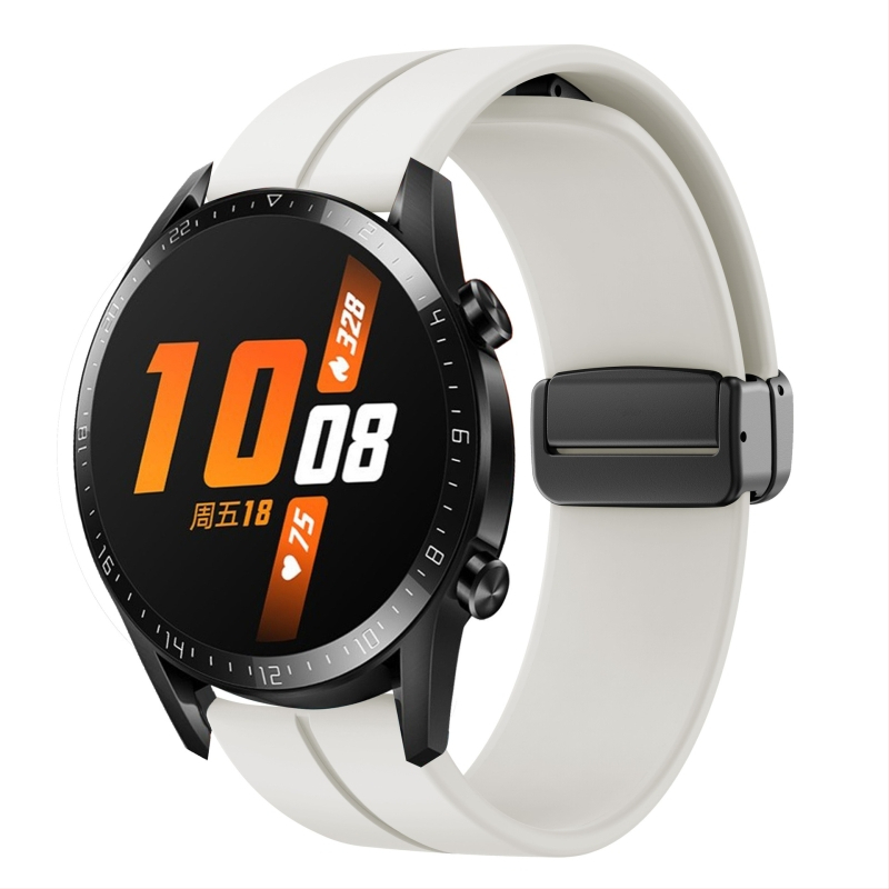 Vhodné pre silikónový remienok s magnetickou skladacou prackou 20/22 mm pre Samsung Watch 5/4/3 Huawei Gt3/2 Pro