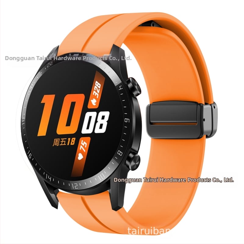Vhodné pre silikónový remienok s magnetickou skladacou prackou 20/22 mm pre Samsung Watch 5/4/3 Huawei Gt3/2 Pro