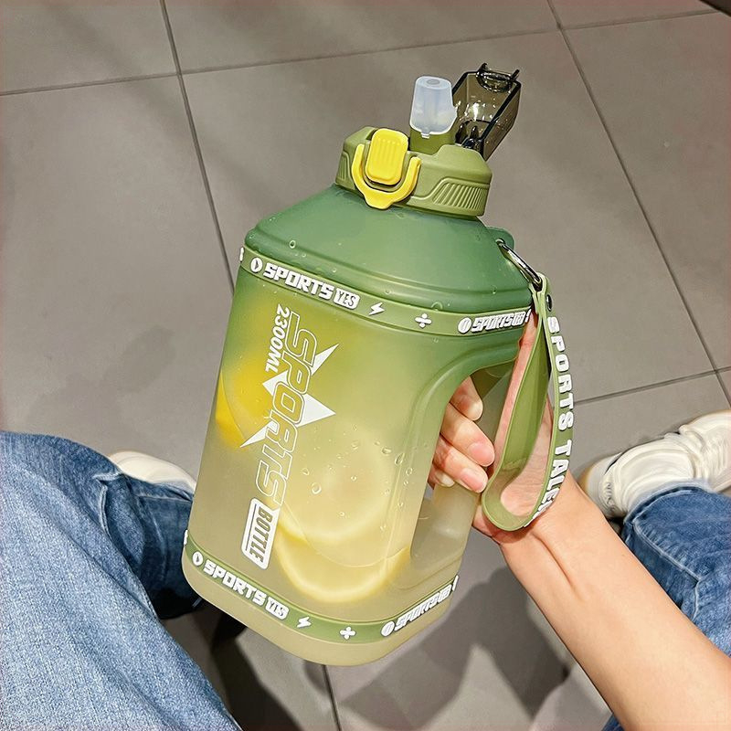 Vyriškas fitneso „Ton-Ton“ kibirinis vandens puodelis, aukštai temperatūrai atsparus virdulys, didelės talpos puodelis, vasarinis moteriškas, išvaizdus sportinis vandens puodelis