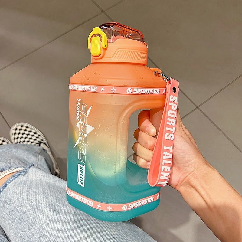 Vyriškas fitneso „Ton-Ton“ kibirinis vandens puodelis, aukštai temperatūrai atsparus virdulys, didelės talpos puodelis, vasarinis moteriškas, išvaizdus sportinis vandens puodelis