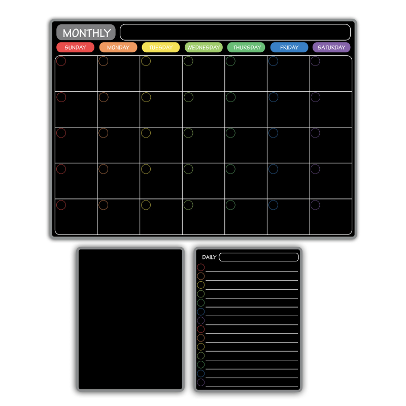 Kalender Kustutatav kuu nädala ajakava Magnetiline tahvel Kuivkustutatav tahvel Külmikukleebisega teadetetahvel Pehme tahvel 3 komplekti