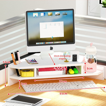 Γωνιακή βάση υπολογιστή με τριγωνικό προστατευτικό λαιμό, ύψος ραφιού, διπλό γραφείο, βάση ραφιού