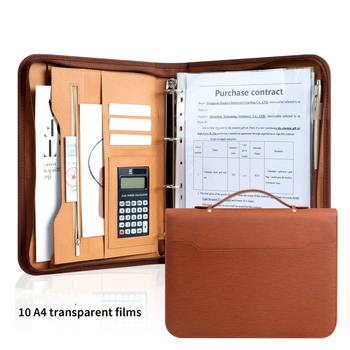 Spot multifunkcionális A4-es mappa PU bőr laza levelű cipzáras táska irodai üzleti táska menedzser mappa egyedi nagykereskedelem