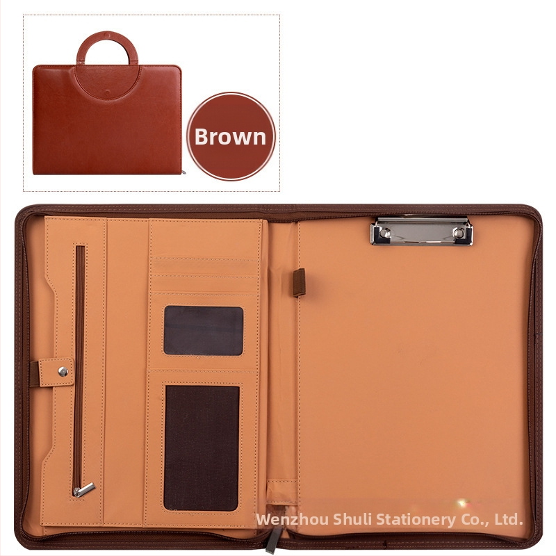 Spot multifunkcionális A4-es mappa PU bőr laza levelű cipzáras táska irodai üzleti táska menedzser mappa egyedi nagykereskedelem
