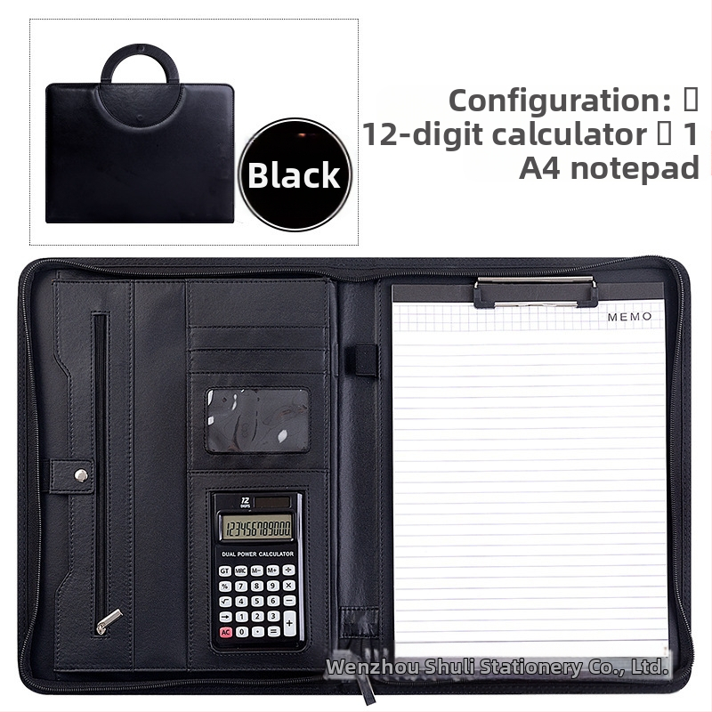 Spot multifunkcionális A4-es mappa PU bőr laza levelű cipzáras táska irodai üzleti táska menedzser mappa egyedi nagykereskedelem