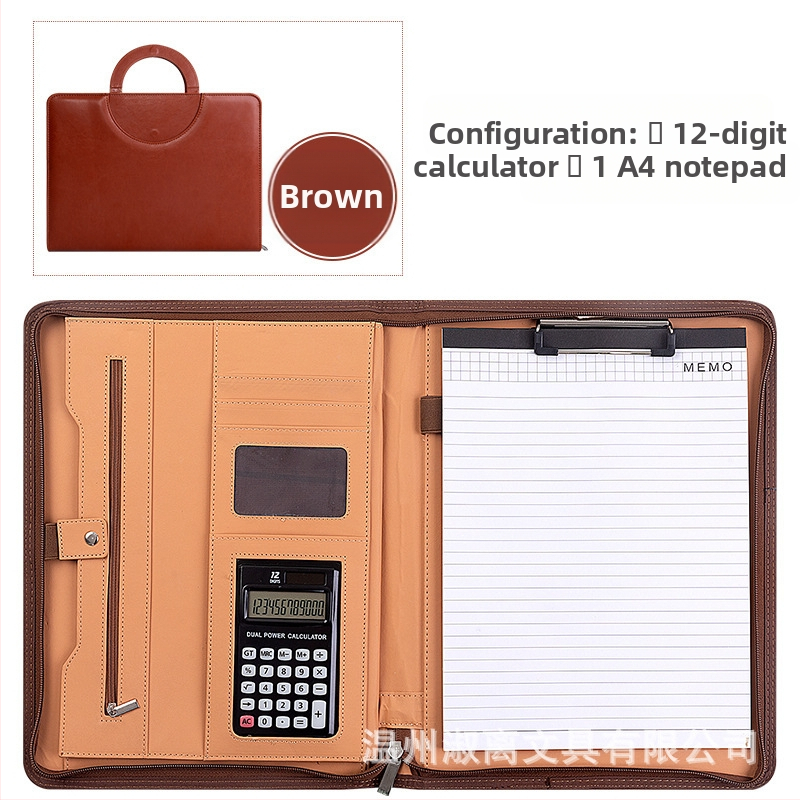 Spot multifunkcionális A4-es mappa PU bőr laza levelű cipzáras táska irodai üzleti táska menedzser mappa egyedi nagykereskedelem