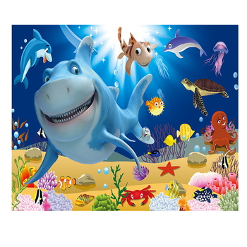 Povandeninio pasaulio fonas, audinys, pakabinamas audinys, svetainė, miegamasis, sienų dekoracija, sienų audinys, delfinas, paprastas plakatas, gobelenas, audinys