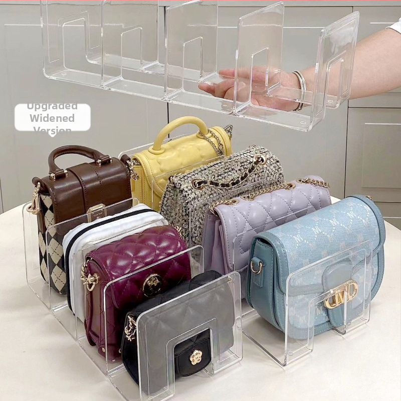 Гардероб за съхранение на чанти, преградна плоча, стелаж за съхранение за чанти, многослоен стелаж за чанти, организиране на рафт за показване