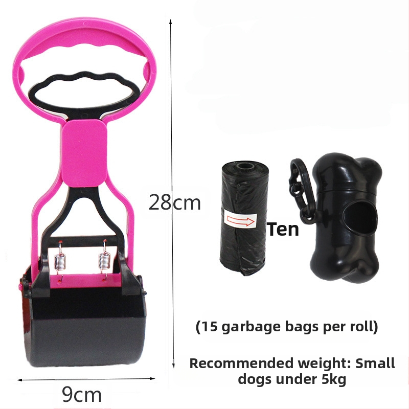 Комплект торби за боклук за домашни любимци на едро за съхранение на кучета, средни и големи кучета с дълга дръжка, щипка за столче