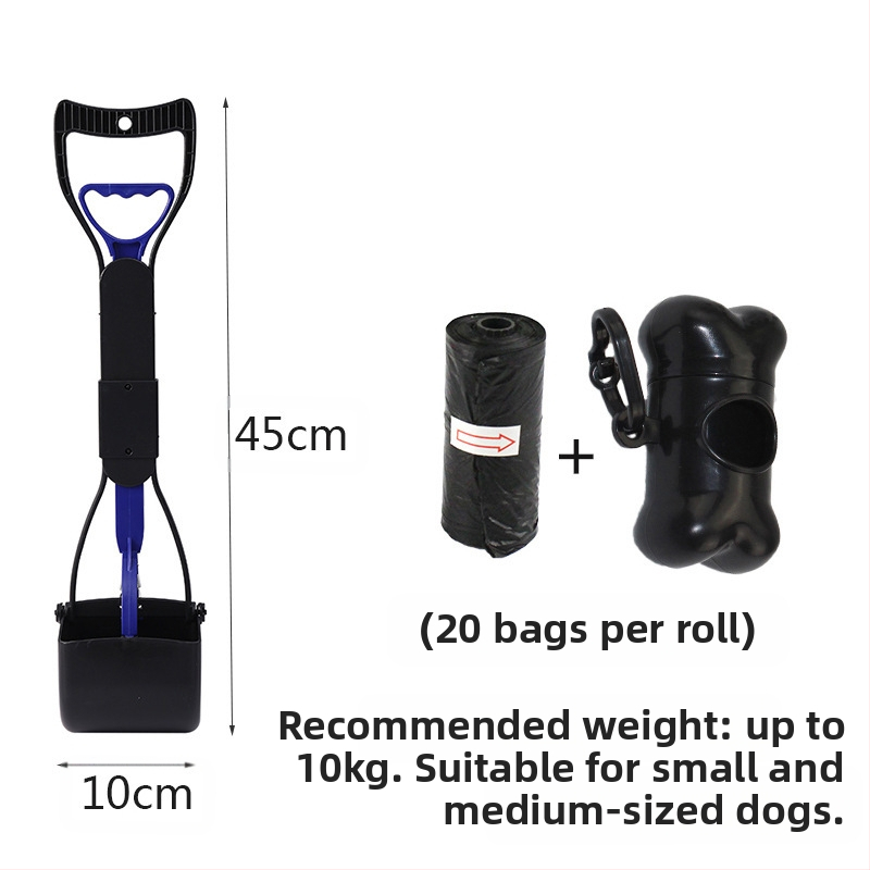 Комплект торби за боклук за домашни любимци на едро за съхранение на кучета, средни и големи кучета с дълга дръжка, щипка за столче