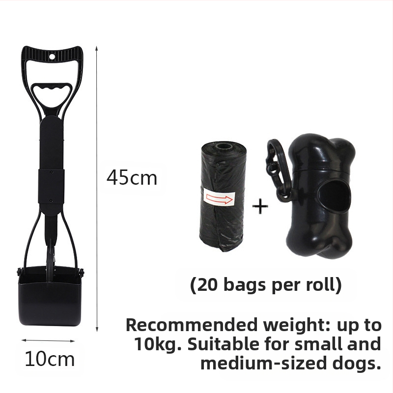 Комплект торби за боклук за домашни любимци на едро за съхранение на кучета, средни и големи кучета с дълга дръжка, щипка за столче