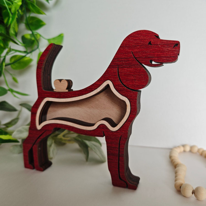 Cutie creativă din lemn pentru depozitarea părului de animale de companie, cutie memorială pentru părul de animale de companie, câini și pisici