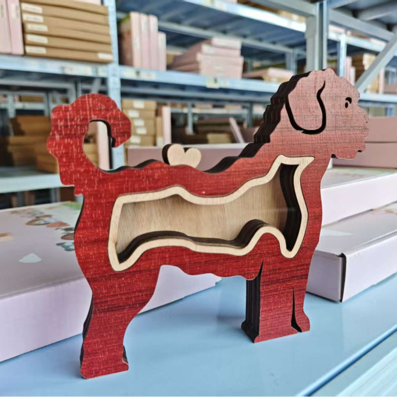 Cutie creativă din lemn pentru depozitarea părului de animale de companie, cutie memorială pentru părul de animale de companie, câini și pisici