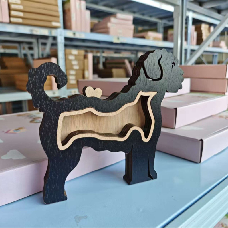 Cutie creativă din lemn pentru depozitarea părului de animale de companie, cutie memorială pentru părul de animale de companie, câini și pisici