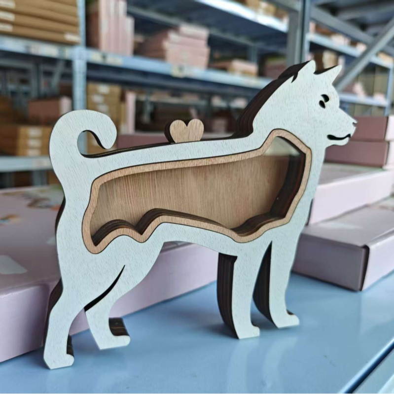 Cutie creativă din lemn pentru depozitarea părului de animale de companie, cutie memorială pentru părul de animale de companie, câini și pisici