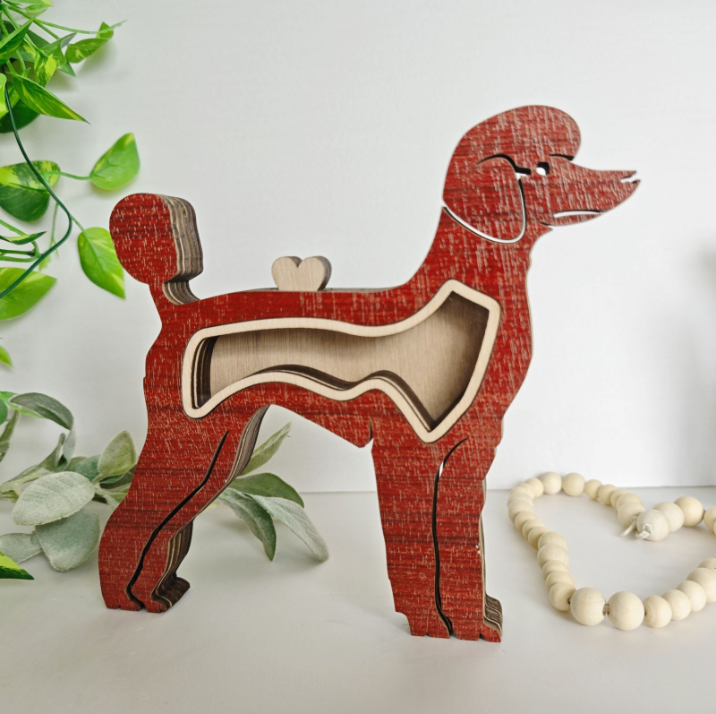 Cutie creativă din lemn pentru depozitarea părului de animale de companie, cutie memorială pentru părul de animale de companie, câini și pisici