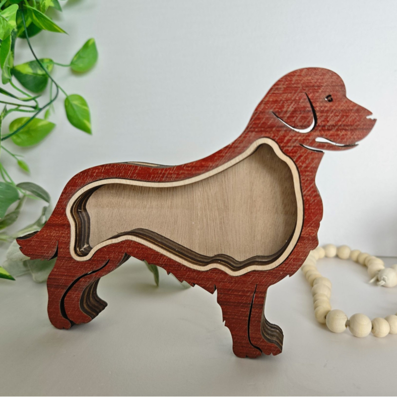 Cutie creativă din lemn pentru depozitarea părului de animale de companie, cutie memorială pentru părul de animale de companie, câini și pisici