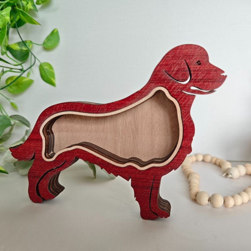 Cutie creativă din lemn pentru depozitarea părului de animale de companie, cutie memorială pentru părul de animale de companie, câini și pisici