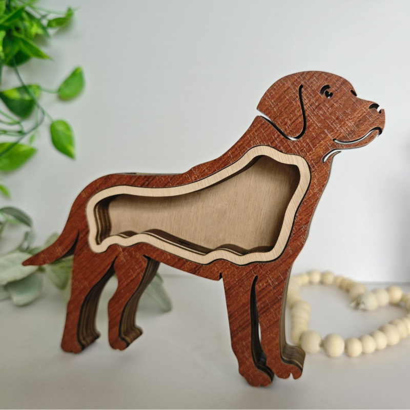 Cutie creativă din lemn pentru depozitarea părului de animale de companie, cutie memorială pentru părul de animale de companie, câini și pisici