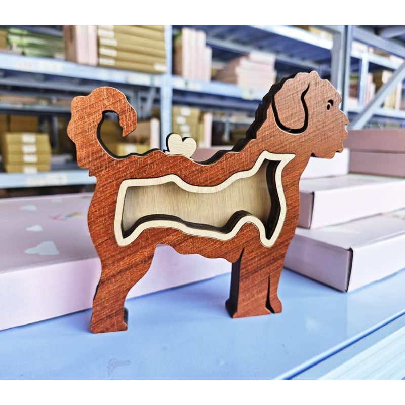 Cutie creativă din lemn pentru depozitarea părului de animale de companie, cutie memorială pentru părul de animale de companie, câini și pisici