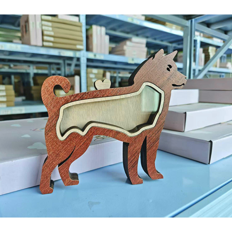 Cutie creativă din lemn pentru depozitarea părului de animale de companie, cutie memorială pentru părul de animale de companie, câini și pisici