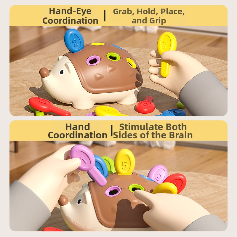От името на косата пачуърк малък таралеж играчки за трениране на фина моторика пъзел ранно образование 1 3 години бебета и деца координация ръце-око