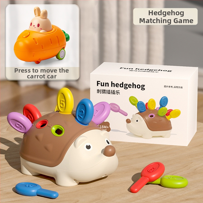 Matu raibu darba vārdā mazs ezītis smalko motoriku treniņu rotaļlietas puzle agrīnā izglītība 1 3 gadus veci zīdaiņi un bērni roku-acu koordinācija