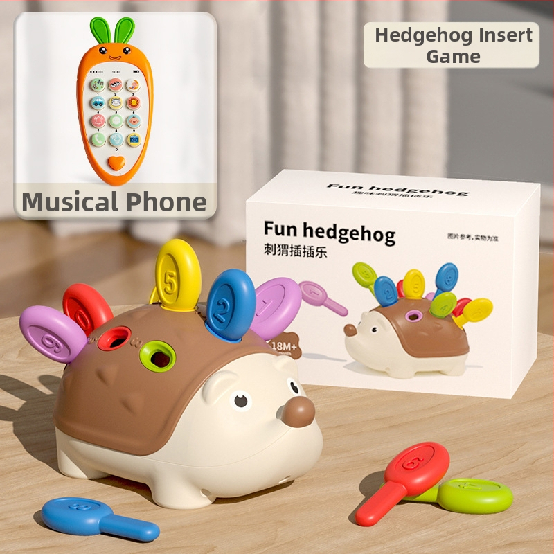 Matu raibu darba vārdā mazs ezītis smalko motoriku treniņu rotaļlietas puzle agrīnā izglītība 1 3 gadus veci zīdaiņi un bērni roku-acu koordinācija