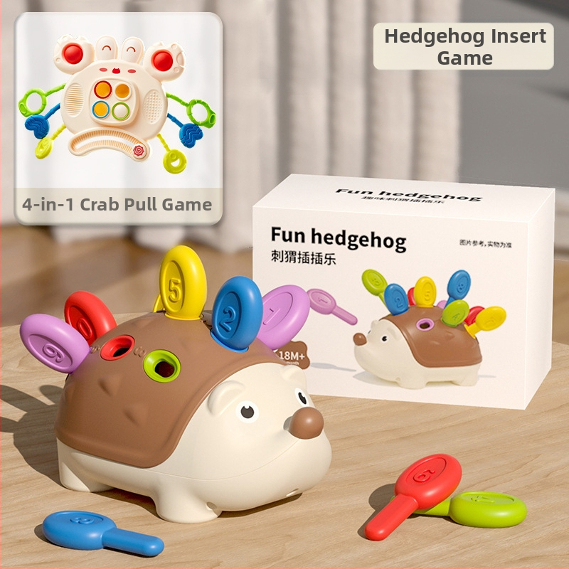 Matu raibu darba vārdā mazs ezītis smalko motoriku treniņu rotaļlietas puzle agrīnā izglītība 1 3 gadus veci zīdaiņi un bērni roku-acu koordinācija