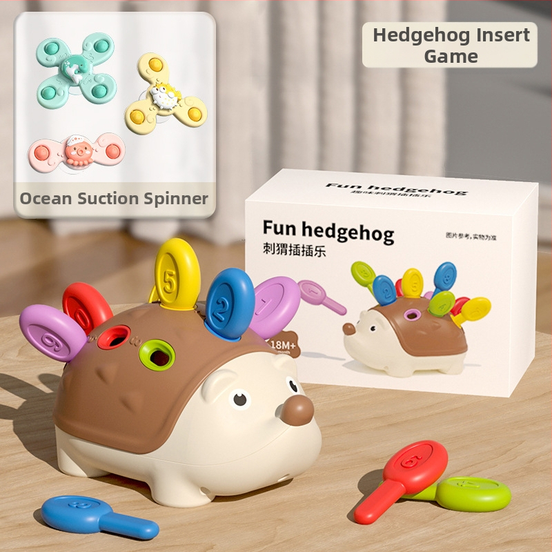 Matu raibu darba vārdā mazs ezītis smalko motoriku treniņu rotaļlietas puzle agrīnā izglītība 1 3 gadus veci zīdaiņi un bērni roku-acu koordinācija