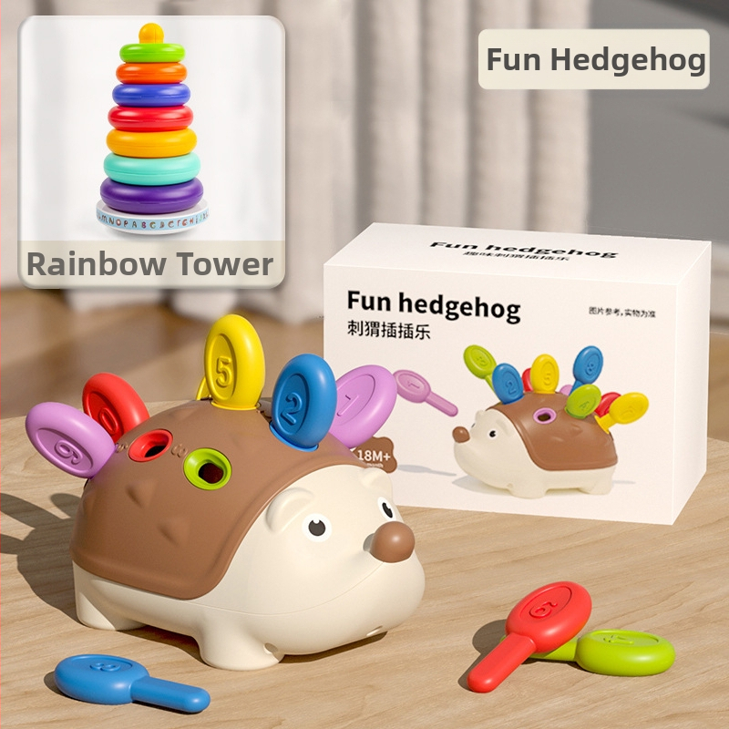 Matu raibu darba vārdā mazs ezītis smalko motoriku treniņu rotaļlietas puzle agrīnā izglītība 1 3 gadus veci zīdaiņi un bērni roku-acu koordinācija