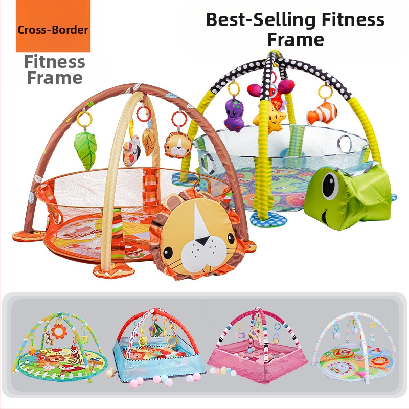 Tarpvalstybinis kūdikių tvoros žaidimas Fitneso stovas Naujagimio kūdikio nušvitimas Ankstyvojo ugdymo vandenyno šliaužimo kilimėlis Kamuolys baseino žaislas Dovana