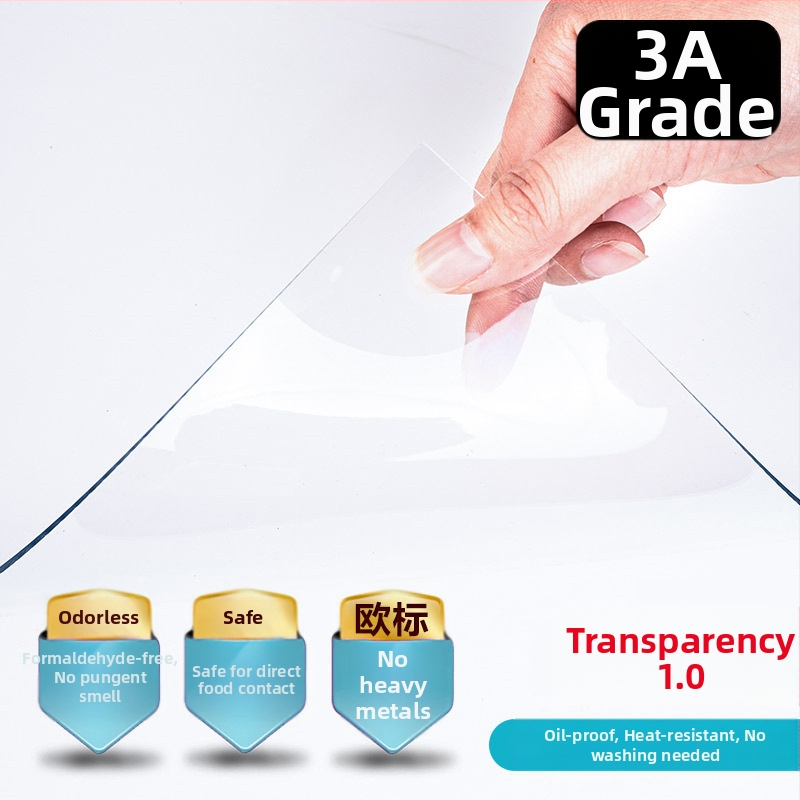 Veekindel ja õlikindel pesukindel läbipaistev paks kohvilaua alus, laua kaitsekile, pehmest plastist klaasist laudlina