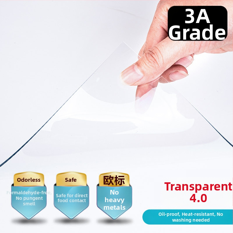 Veekindel ja õlikindel pesukindel läbipaistev paks kohvilaua alus, laua kaitsekile, pehmest plastist klaasist laudlina