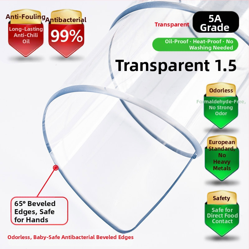 Veekindel ja õlikindel pesukindel läbipaistev paks kohvilaua alus, laua kaitsekile, pehmest plastist klaasist laudlina