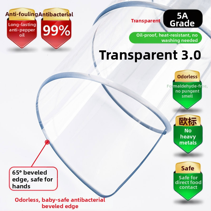 Veekindel ja õlikindel pesukindel läbipaistev paks kohvilaua alus, laua kaitsekile, pehmest plastist klaasist laudlina